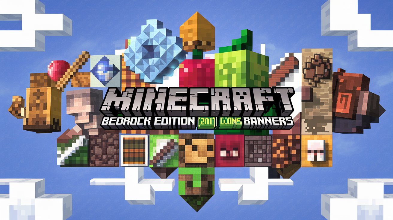 Minecraft: Bedrock Edition (2011) Game Icons Banners