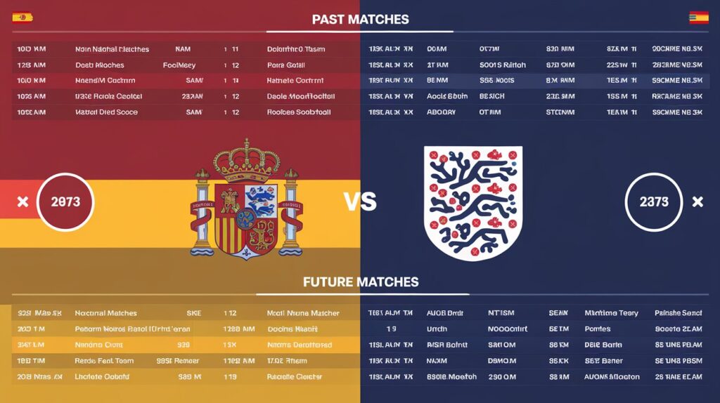 Spain National Football Team vs England National Football Team Timeline