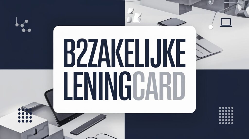 B2Zakelijke Leningcard: The Smartest Way to Finance Your Business in 2025